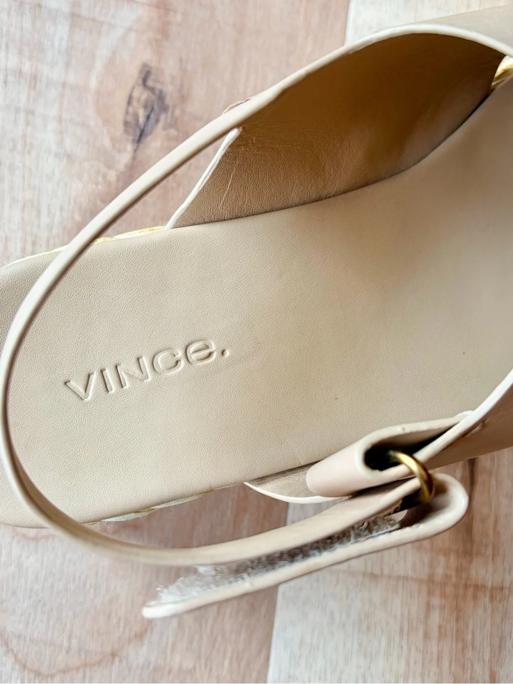 Vince Jesson Platform Espadrille Sandals in Light Beige Genuine Leather